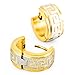 INBLUE Men's Stainless Steel Hoop Stud Earrings Gold Silver Greek Vintage