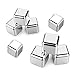 ROSIMO Whiskey Stones Stainless Steel Reusable Ice Cubes Chilling Rocks Wine Chillers with Freezing Storage Tray and Tongs for Whiskey Wine Beer Soda Drinks, Pack of 8