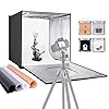 Neewer Photo Studio Light Box, 16” × 16” Shooting Light Tent with Adjustable Brightness, Foldable and Portable Tabletop…