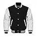 Design Custom Jackets Letterman Baseball Varsity Jacket White Leather Sleeves/Black (XXXL)
