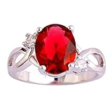 Psiroy Women's 925 Sterling Silver 3cttw Pink Tourmaline July Birthstone Filled Ring
