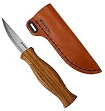 BeaverCraft Sloyd Knife C4 3.14" Wood Carving Sloyd Knife with Leather Sheath for Whittling and Roughing for Beginners and Profi Durable High Carbon Steel - Spoon Carving Tools Thin Wood Working