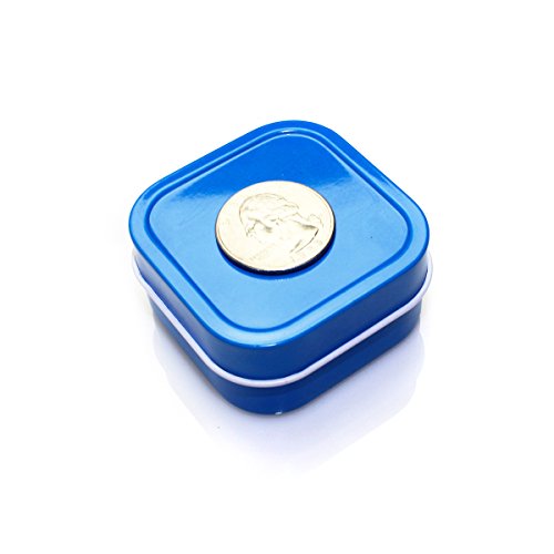 24 Piece Mimi Pack 2oz Shallow Square Tin Can Solid Top Lid Steel Containers For Favors, Spices, Balms, Gels, Candles, Gifts, Storage (Blue) - Thumbnail 7