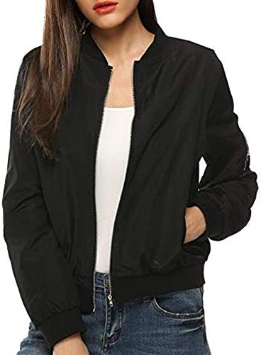 TIMEMEAN Women Classic Quilted Jacket Short Bomber Jacket Coat