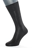 ALBERT KREUZ men’s black luxury business socks of 98% silk – Made in Germany