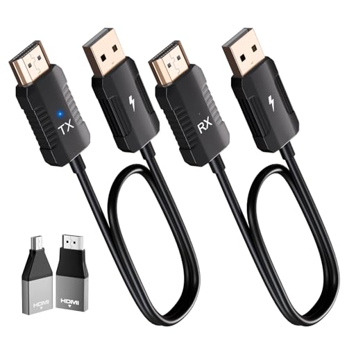 Wireless HDMI Transmitter and Receiver 4K Decode 1080P Output, HDMI Wireless Extender, Plug & Play, Support 2.4/5GHz for Streaming Video and Audio to Monitor from Laptop/Pc/Tv Box (Black)