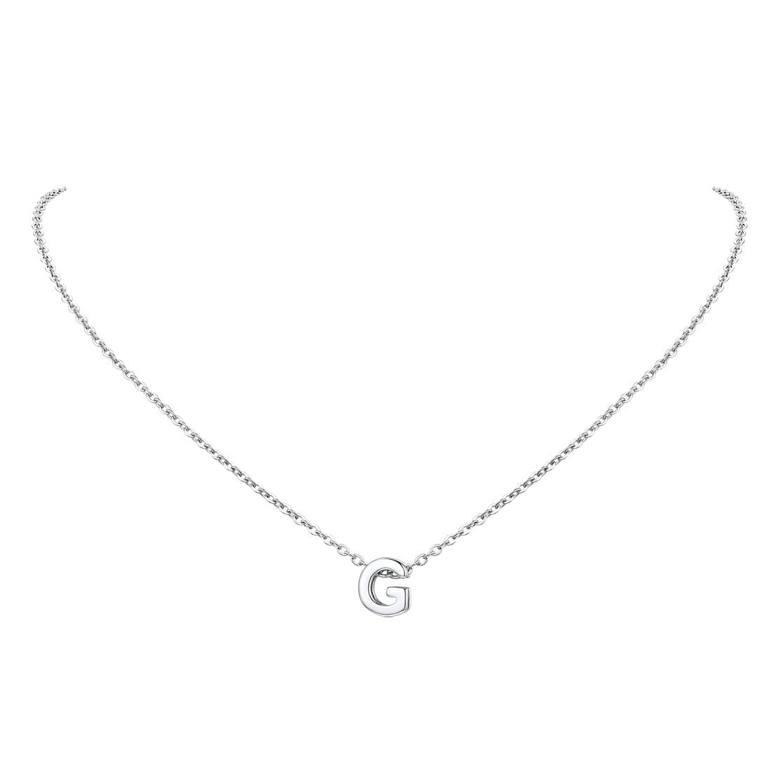 G Necklace for Women Silver Initial Necklace Letter G Necklace