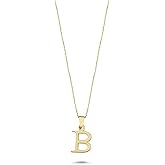 Wish Carat 100% 14k Real Gold Necklace for Women | Dainty Charm Alphabet Name Letter Initial Necklaces for Women | Custom Pendant Jewelry for Her | Birthday Gifts for Women & Girls | 18''