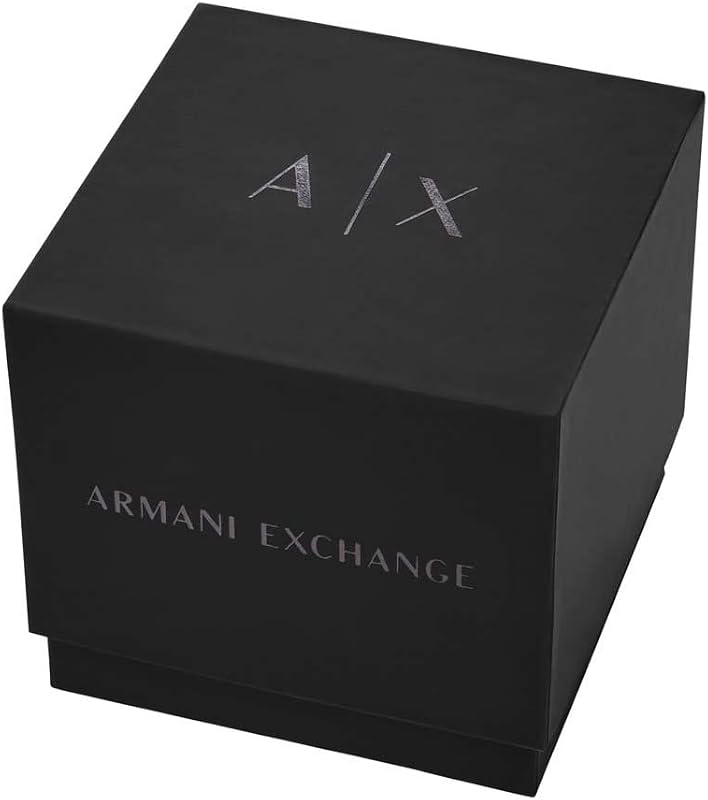 Relógio masculino armani exchange, movimento de três ponteiros, caixa de aço inoxidável prateado de 44 mm com pulseira de aço inoxidável, ax2320