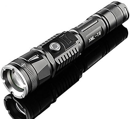 5 Modes USB Flashlight Cree T6 LED Torch Chargeable Handlamp with Battery and Charger for Indooor and Outdoor Activities(ship from USA)