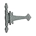 Renovators Supply Manufacturing Strap Hinges Black Wrought Iron Spear Tip Rustproof Finish Set of 4