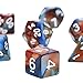 EBOOT 7-Die Polyhedral Dice Compatible with DND Dice Set Dungeons and Dragons with Black Pouch (Blue Brown)