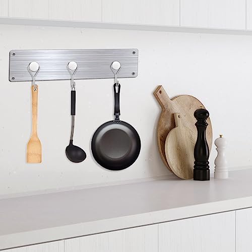 ® Ganci magnetici, 6 pezzi ganci magnetici argento extra forti per cucina, gadget, camera da letto, armadietti, ufficio, frigorifero, appendere luci decorative, barbecue, attrezzi da giardino –