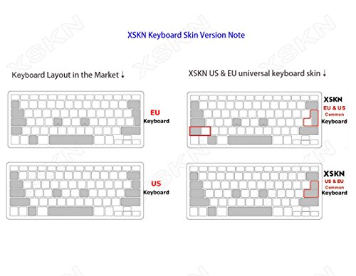 XSKNHebrew Silicone Keyboard Skin Cover forMacBook Pro 13 (2016 Model A1708, Flat Key, No Touch Bar) and Macbook 12 (2015 Model A1534),US EU Version (Black)