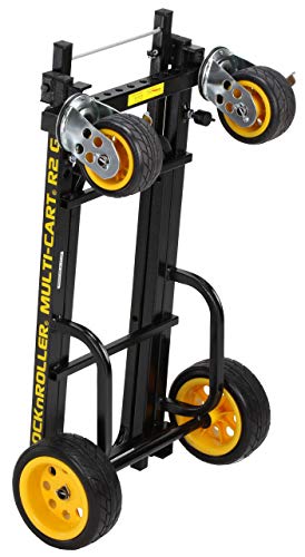 Rock-N-Roller R2G (Micro Ground Glider) 8-in-1 Folding Multi-Cart/Hand Truck/Dolly/Platform Cart/26" to 39" Telescoping Frame/350 lbs. Load Capacity, Black