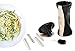 Handheld Spiralizer Vegetable Slicer with 4 Interchangeable Stainless Steel Blades - Spiralizes, Slices, Shreds, Cuts Ribbons, and Zoodles - Handheld Cleaning Brush - Dishwasher Safe (Black)
