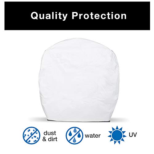 Smart Design RV Wheel Covers - Model 3 - Protects Against Rust & Storage Damage - for RV, Semi Trucks, Large Vehicle Tires (2-Pack) (Fits 29-31.75" Diameter Wheels) [White w/Felt] - Thumbnail 5