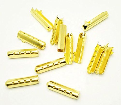 Shoelace Tip Head Bullet Metal Smooth Ends Aglet Repair Shoe Lace Tips Lock Clips Replacement For Paracord Shoes Clothes Lace DIY repairing(200Pcs, Gold)