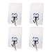 Nicedec 4-Pack 17.6 Pounds (Max) Heavy Duty Hooks Pack, Nail Free Transparent Ceiling Hook for Home and Office, No Surface Damage Wall Hooks, Waterproof and Oilproof [Not Recommended for Painted Wall]
