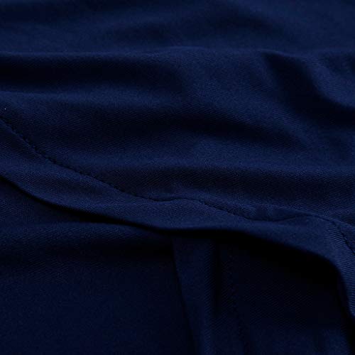 ❤️Women's Waisted Dress, Ladies Cross Wrap Solid Short Sleeve Skirt Sexy Deep V Elastic Dress Gogoodgo Blue