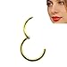 NewkeepsR 3PCS-1.0mm Gold Anodised Hinged Clicker Nose Hoop Rings, 18 Gauge 316L Steel Seamless Segment Sleeper Earrings Piercing-8/9/10mm