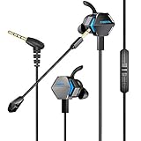 BENGOO Bass Stereo Gaming Earbuds Earphones with Detachable Mic for Xbox One Controller, PS4, Nintendo Switch, PC, Noise Cancelling 4D Vibration Earbud in-Ear Headphones