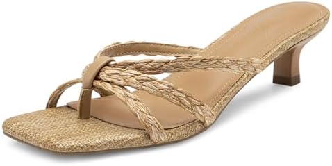 Amazon.com | FOWT Women Square Open Toe Mules Slip on Kitten Mid