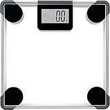 Digital Body Weight Bathroom Scale With Step-On Technology - Reliable and Precise lb and kg Results - Modern Clear Glass Tempered Tough Design - Large LCD Screen with Auto On/Off - 400 Pound Capacity
