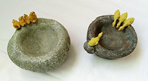 Set of Two Antique Animal Series Intimate Stone Flower Decorative Planter Pot Indoor Outdoor Garden-6"(L) 4"(H) 6"(W)-