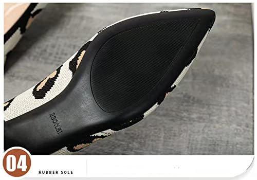 XINMEIDA Women\'s Knitted Pointed high Heels Fashion Leisure Lefu Shoes