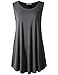 LARACE Tank Tops for Women Plus Size Sleevelss Tunic Casual Summer Clothes Swing Shirts for Leggings (L, Deep Gray)