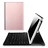 Fintie Keyboard Case for Samsung Galaxy Tab A 10.1 with S Pen, Slim Shell Light Weight Stand Cover with Detachable Wireless Bluetooth Keyboard for Galaxy Tab A 10.1 with S Pen(SM-P580/P585), Rose Gold