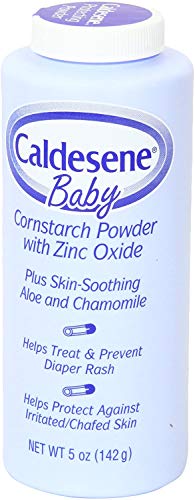 Caldesene Cornstarch Baby Powder with Zinc Oxide, Talc-Free Baby Powder, 5 Oz (2 Pack)