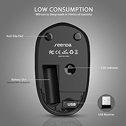 Wireless Mouse, 2.4G Noiseless Mouse with USB