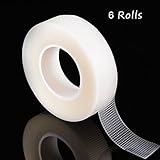 G2PLUS® 6 Rolls PE Micropore Medical Tape Roll for Individual Eyelash Extensions,1/2'' x 10 Yards