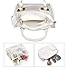 Clear Shoulder Handbags for Ladies, OURBAG Fashion 2 in 1 Designer Women's Waterproof Transparent Handbag Top Handle Crossbody Bag and Purse (White)