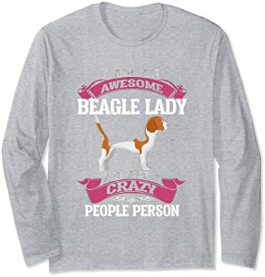 Unisex Beagle Lady Long Sleeve Tshirt I Am Awsome For Dog Lovers XL: Heather Grey
