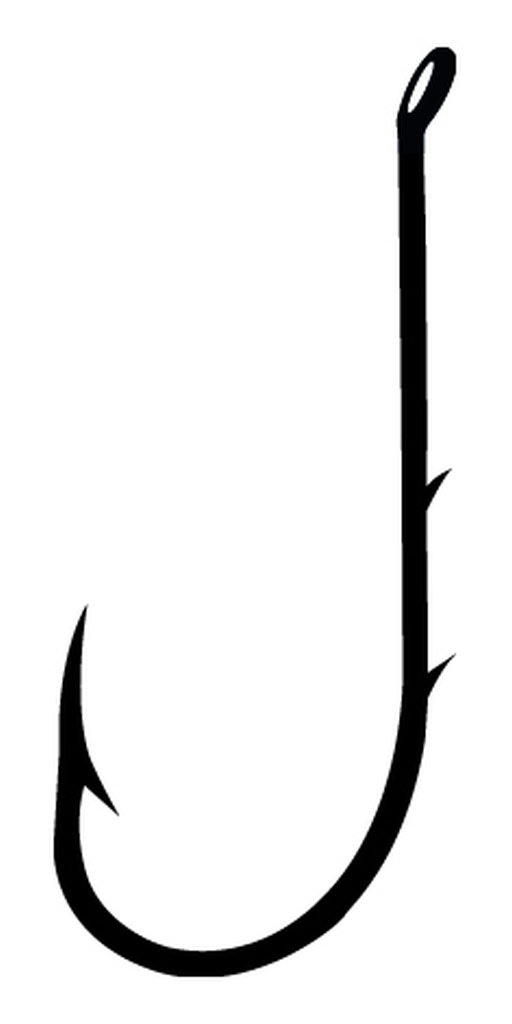 Worm hooks with eye, size 8, nickel.