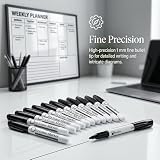 Volcanics Black Dry Erase Markers 12 Pack Fine Tip Whiteboard Pens view 3