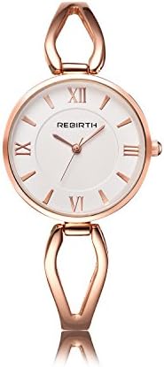 Women’s Quartz Analog Watch with Slim Pointers and Rose Gold Hollow Bracelet Waterproof, Fashion Dress Wrist Watches for Women