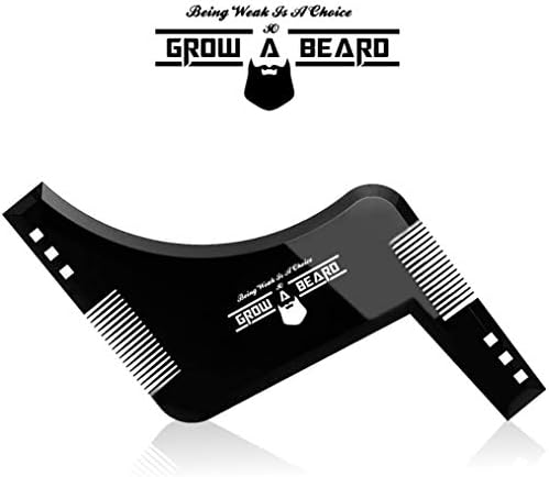 Beard Shaper Guide Template for Men's, All Size or Style 8 in 1 Multi-Liner Beard Shaping Tool for Barber's Touch Styling, line up, Edging, Ideal for Facial Hair Trimmer, Razor, or Clippers (Black)