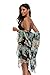 Floating Time Women's Floral Chiffon Kimono Cardigan Summer Beachwear Swimsuit Cover up (Navy#4)