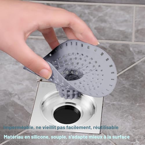 Anyuan Boy 2pcs Silicone Shower Hair Catcher – Kitchen Sink Filter and Anti-Clogging Shower Filter – Universal Accessory for Bath/Shower/Kitchen