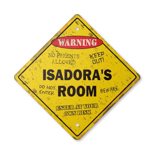 Isadora's Room Sign Vintage Crossing Zone Xing | Indoor/Outdoor Plastic | 17" T…