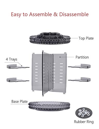 DreamGenius Makeup Organizer, 360° Rotating Adjustable Carousel Storage for Cosmetics, Toiletries, and More - Great for Vanity, Bathroom, Bedroom, Closet, Kitchen - Thumbnail 3