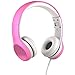 LilGadgets Connect+ Style On-Ear Kids Headphones with Microphone - SharePort Technology, SoftTouch Padding, Detachable Cable, Noise Reduction, Durable & Adjustable - Pink School Headphones for Kids