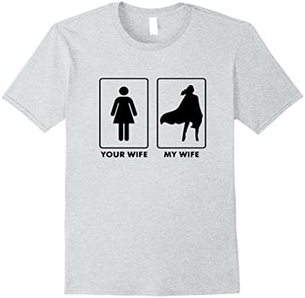 Mens My Wife Super Hero Woman Cute Husand T Shirt Gift XL Heather Grey