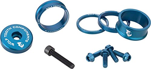 Wolf Tooth Precision Anodized Headset Spacers (Blue, Bling Kit)