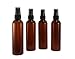 wolfmoon botanicals WM (Set of 4) 4 Oz Amber Cosmo Refillable, Reusable, Empty Plastic Bottles w/Fine Mist Spray Cap Atomizer – Mfg. USA - Used in DIY, Perfume, Oils, Aromatherapy, Body Mist (Amber)