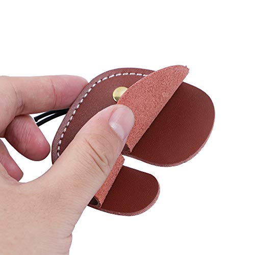 image for Huntingdoor Archery 3 Strap Leather Archery Arm Guard Bracers Finger T